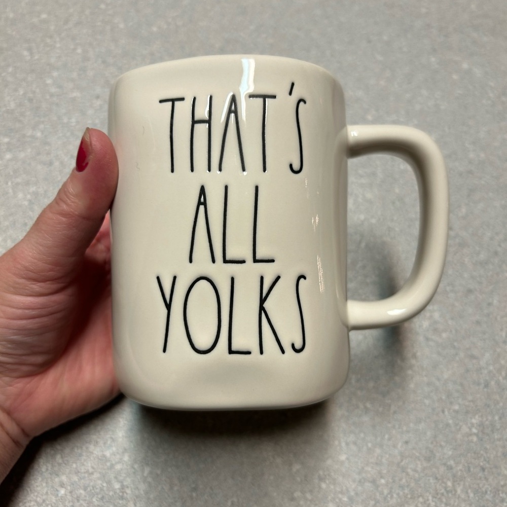Rae Dunn brand “That’s all yolks!” Coffee mug